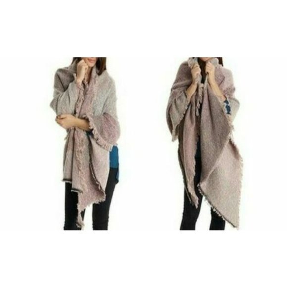 Vincenza Accessories - Vincenza Pink Womens Oversized Blanket Scarf Wrap Shawl Womens Fall Winter Wear